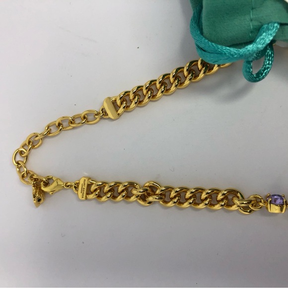 Kurt Geiger London Rainbow Multicolor Crystals Eagle Head Necklace Gold Tone - Picture 5 of 11